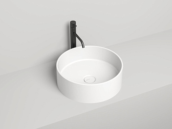 Раковина из искусственного камня S-Stone Salini ARMONIA 130112SM 40х40 накладная цвет белый без отверстий под смеситель